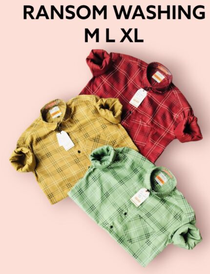 Full Sleeve Checks Shirts , Wholesale Set 18pcs,Sku-Sw56